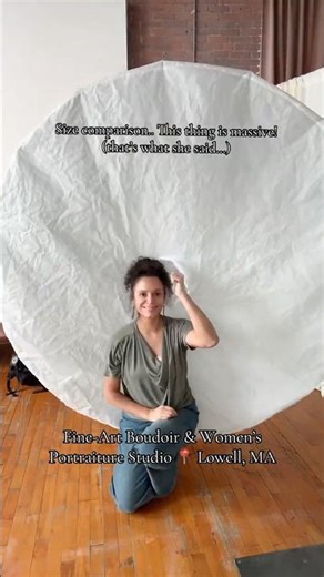 Setting up my 7 foot parabolic umbrella in my photography studio!
