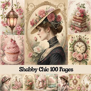 Shabby Chic Digital Paper, Vintage Ephemera for Junk Journals, Floral Pages (digital Download) - Etsy