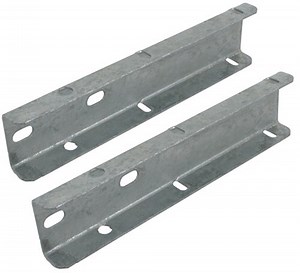 Galvanized Steel, U-Shaped, Bolt-On Brackets for Plastic, Single-Axle Fender PF11X35W (Pair) Redline