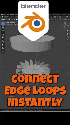 Connect Edge Loops Instantly in Blender | Bridge Edge Loops Tutorial #blendertips #blendershorts
