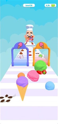 Stacky Ice Cream Runner Level 56 Gameplay #shorts #mobile #games 🍦