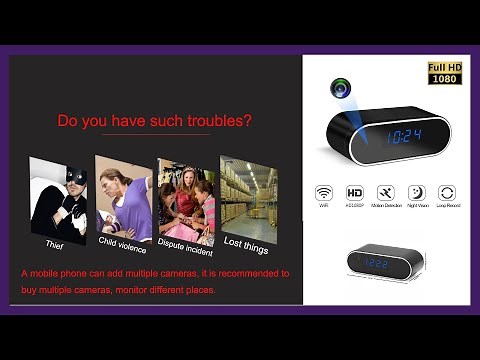 HD WIFI clock camera unboxing and setup