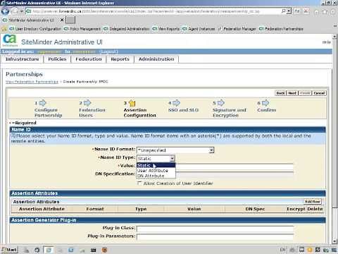 CA SiteMinder Federation Demo