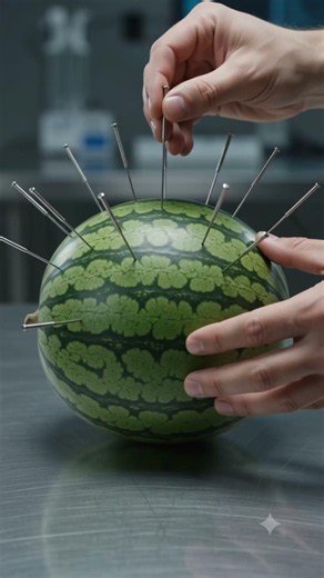 Watermelon Inflation Experiment 🍉😱 (Wait for the explosion!) #fruitart #viral #fruitshaping