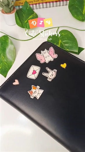 DIY Cute Stickers 🐱🩷 #diy #sticker #how #howto #handmade #stickers #cute #craft #shorts #new #art #p