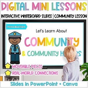 Digital Mini Lessons: Community & Community Helper Interactive Whiteboard Slides