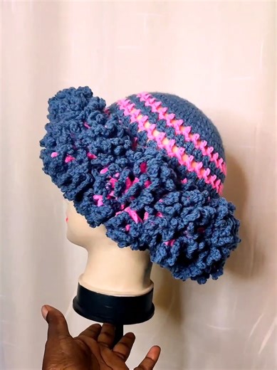 Crochet Mesh Ruffle Hat Tutorial