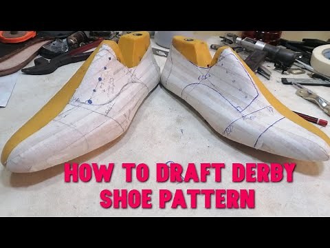 Derby shoe pattern drafting [ shoemaking school ]