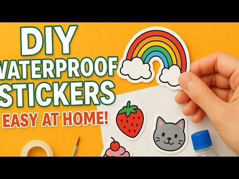 🐯DIY waterproof stickers 🐰easy to make at home 🏡 #trending #diy #stickers #artandcraft #easytomake