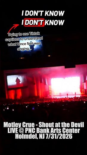 Motley Crue Shout at the Devil Vince Neil Lyrics Live NJ 2026 #motleycrue #livemusic #concert