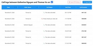 Facebook Messenger Call Logs & Stats - Export, Analyze, and Track