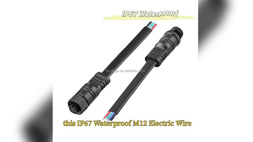 M12 IP67 Waterproof Electric Plug Connectors 3P Male/Female Sensor Cable Wire 5A Rated Copper Contacts for Solar Power System