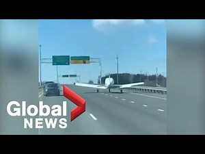 Small plane makes emergency landing on Quebec highway