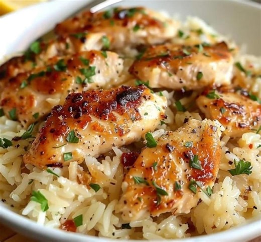 Chicken Scampi Recipe: Garlic Parmesan Rice, Easy Skillet Dinner (PDF Download) - Etsy