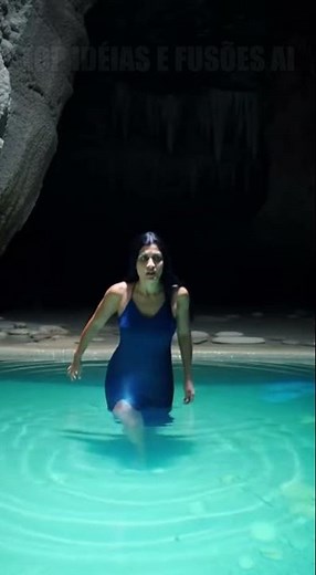 Woman finds an hidden grotto, but the unexpected happens. 😨😱 Shrinking woman scene made with sora 2