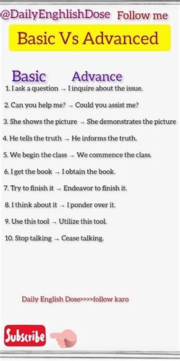 basic vs Advanced english