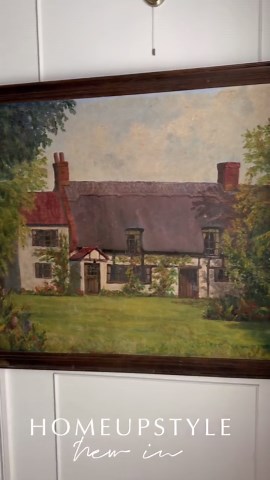 Extra Large English Cottage Oil Painting – Rustic Farmhouse Scene, Original Artwork - Etsy