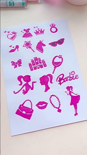 DIY Barbie Sticker ideas #shorts #art #diy #barbie #youtubeshorts