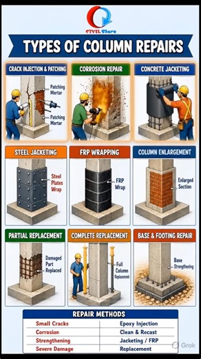 Top 9 Concrete Column Repair Methods Every Civil Engineer Should Know | Structural Repair Guide