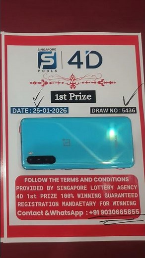 SINGAPORE 4D WINNING || 1st Prize 🏆 || Live Winning 4D Singapore Pools