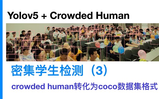 【3】crowded human转化为coco数据集格式｜Yolov5 Crowded Human Visible body 密集学生检测 训练自定义数据集