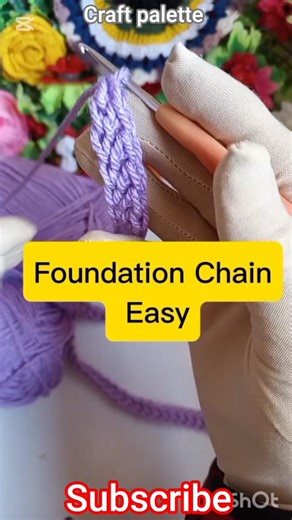 Easy Foundation Chain Tutorial#youtubeshorts #crochet #art #handmade #viralshorts