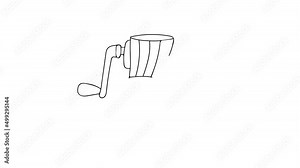 Doodle meat grinder animated icon video. Drawing animation of meat grinder icon. Meat grinder illustration doodle video.