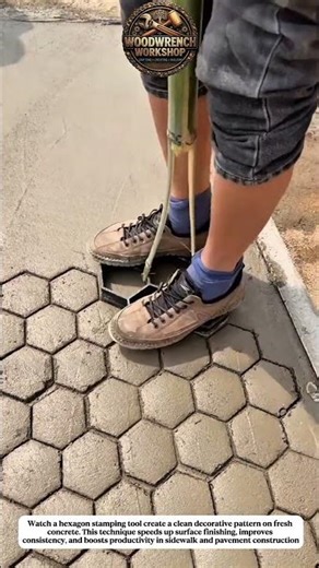Hexagon Concrete Stamping Tool | Fast Decorative Pavement Pattern Technique