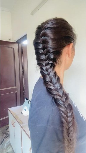Easy Fishtail Braid hairstyle tutorial #hairstyle #hairtutorial #youtubeshorts ￼
