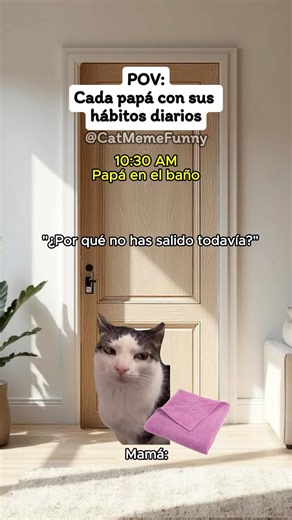 CAT MEME FUNNY 😹 Cada papá con sus hábitos diarios #relationship #relatable #cat