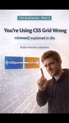 You're Using CSS Grid Wrong minmax() explained in 20s #css #cssgrid #ai #javascript