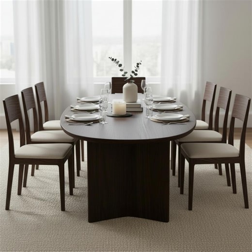 Handmade Solid Walnut Oval Dining Table – Custom Sizes - Etsy