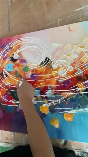 Abstract musical notes created by the artist #AbstractMusicArt #colorfulcanvas #modernwallart