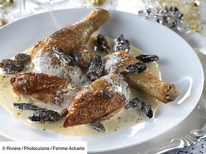 Chapon aux morilles et vin jaune : Découvrez toutes les recettes de Femme Actuelle