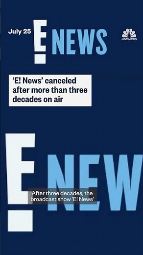 'E! News' canceled after more than three decades on air