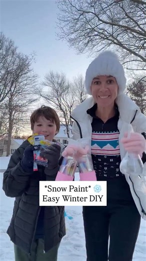 ❄️ SNOW PAINT ❄️ easy 5-minute winter activity that keeps everyone busy and outside!! All you need: water, Kool-Aid packets, and squeeze bottles. This one’s a repeat every snow day 🤍 fun and easy activity to do with your family this winter! Comment “snow” - for full how to instructions and links to supplies! #snowdayideas #winteractivitiesforkids #easykidsactivities #momlifehacks | At Home With Shannon