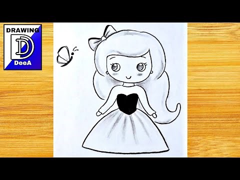 Cute Princess Disney- easy drawings step by step for beginners/girl Drawing