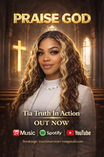 Tia “Truth In Action”. Praise God! Out Now on Apple Music, Spotify, and YouTube! 🔥🔥🔥🔥🙌🏽 🎶