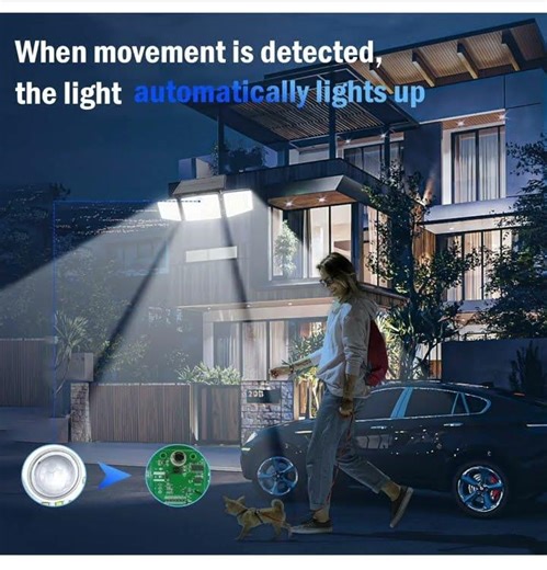 Daphino Solar Lights 2500LM (4 Pack) ☀️ | Motion Sensor, Remote Control, 270° Wide Angle!