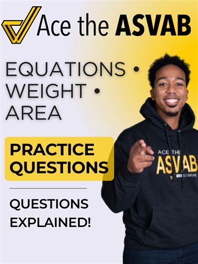 Build ASVAB math confidence with quick, clear wins. 🧠 Topics inside: • 0:00 Solving linear equations • 2:44 Weight conversions (oz → lb) • 7:30 Area word problem One video — three score-boosting skills. 📲 Text 567-698-8867 🔗 Start free ASVAB training (link in bio) Free ASVAB classes • Full program • Score predictors #AceTheASVAB #ASVAB #MathPractice #LinearEquations #Area