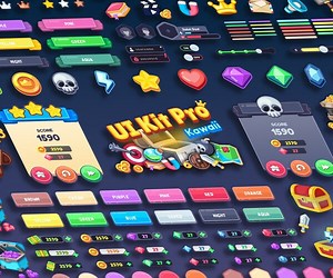 ArtStation - UI Kit Pro Kawaii Game GUI Assets | Game Assets