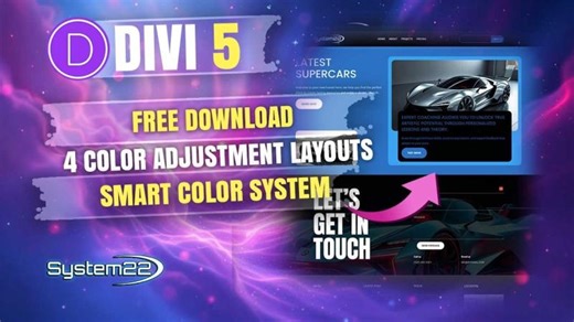 Divi 5 Free Download – 4 Smart Color Design Layouts Using Design Variables | Jamie Henry