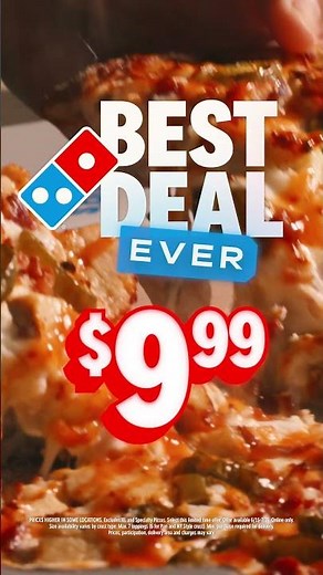 ⚽ Score any pizza - even Stuffed Crust - with any toppings for just $9.99.