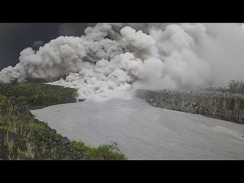 Pyroclastic Flow Fills River Bed with Ash - Semeru Volcano Nov 19, 2025