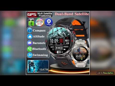 2025 New Military Bluetooth Call Smart Watch Builtin GPS Compass Barometric Altimeter 10ATM Waterpr