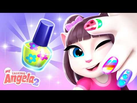 Side by Side Nail Makeover 💖💅 My Talking Angela 2 Gameplay