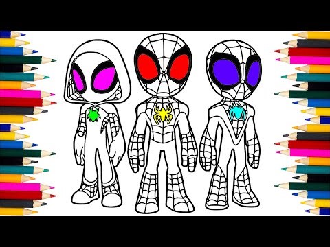 Spider-Man Characters Coloring! Peter Parker, Gwen Stacy, Miles Morales! The Spider-Verse!