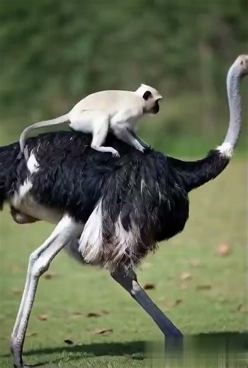 ostrich / monkey #wildlife #NationalGeographic #Wildlifedocumentary #ostrich #monkey #birds #bird