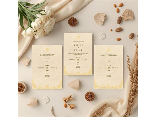 Editable Indian Wedding Invitation Canva Template - A6 100x148 Mm - Digital and Printable- Sangeet Haldi Ceremony Card - Indian Modern - Etsy