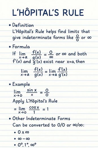 L’Hôpital’s Rule | Solving Indeterminate Limits 🧮